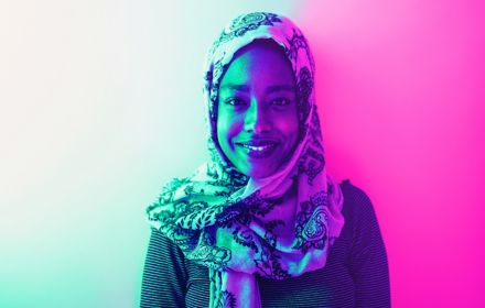 Portrait of a woman wearing a hijab