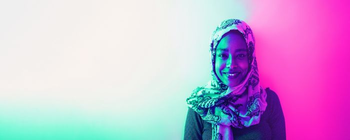 Portrait of a woman wearing a hijab