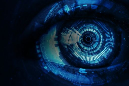 powered enterprise theme blue artificial intelligence eye