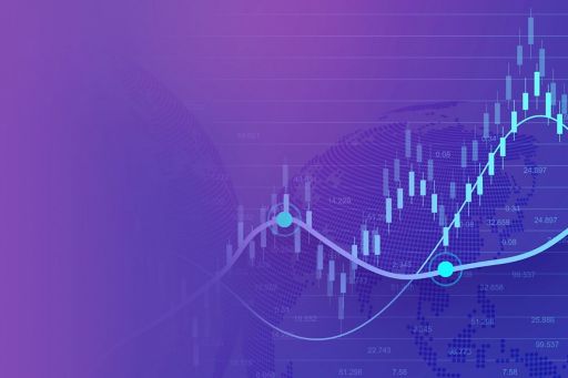 purple financial graphs