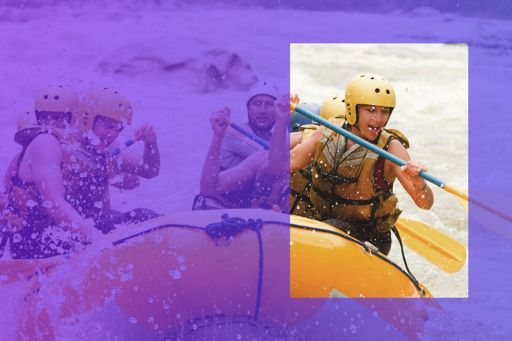 rafting girl yellow helmet