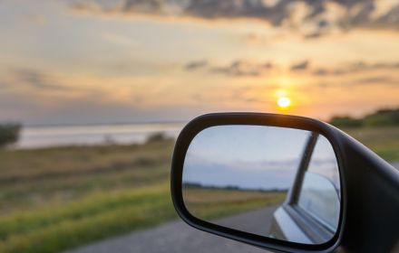 Rear view mirror of car