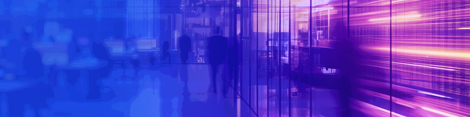 Persons are walking in an office