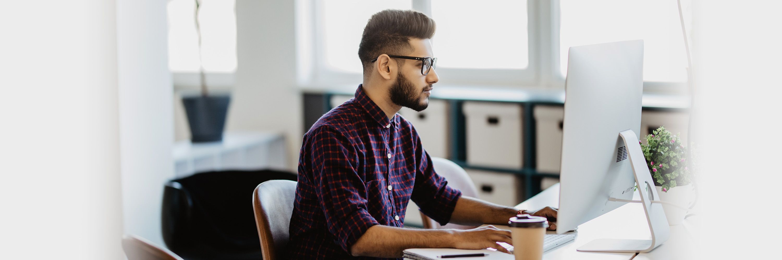 Man using computer