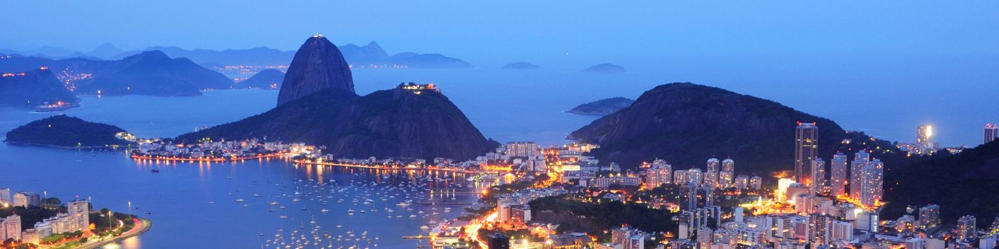 Rio de janeiro illuminated city view during night