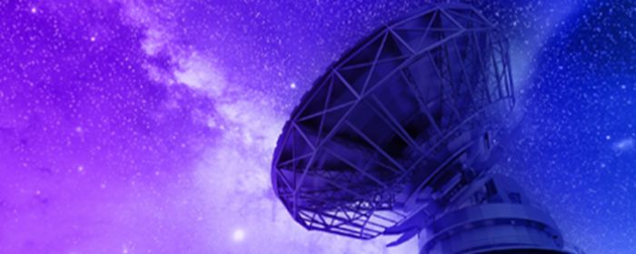 satellite with purple sky