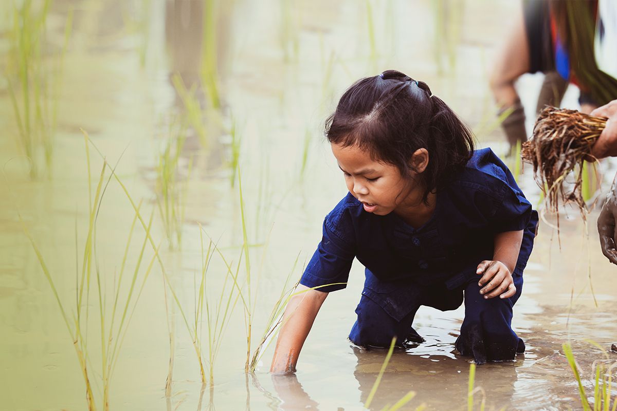 girl in lake