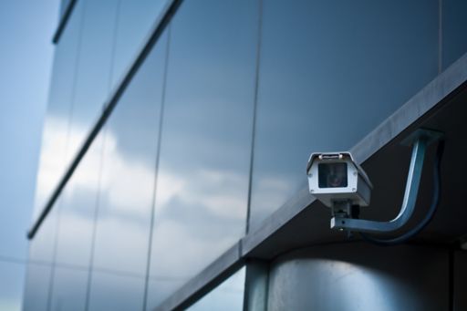 Security camera on a building