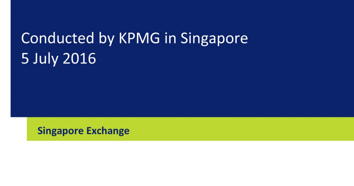 Corporate governance disclosures in Singapore - KPMG Singapore