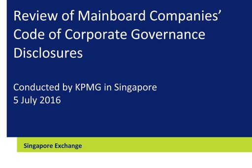 Review of corporate governance disclosures in Singapore
