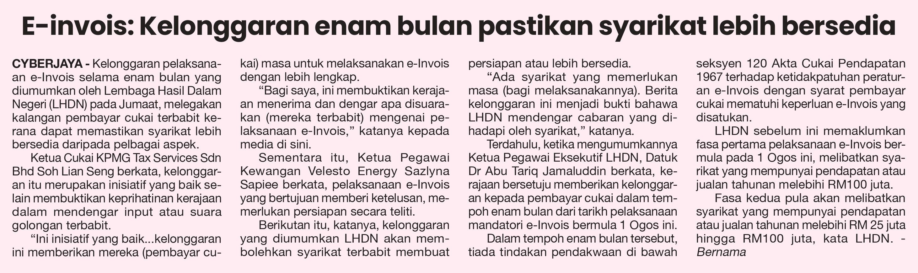 Sinar Harian, 29 July 2024