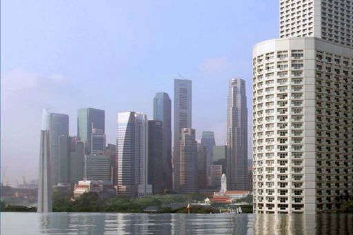 Singapore Skyline with pool view