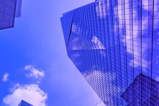 sky-clouds-glass-building-view-from-bottom-banner