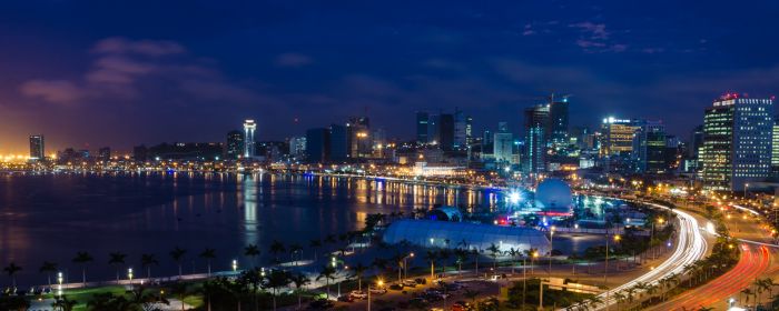 Skyline of Luanda at night