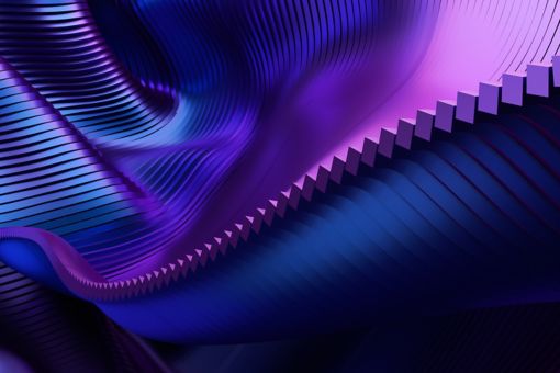 Standing blue and purple waves abstract