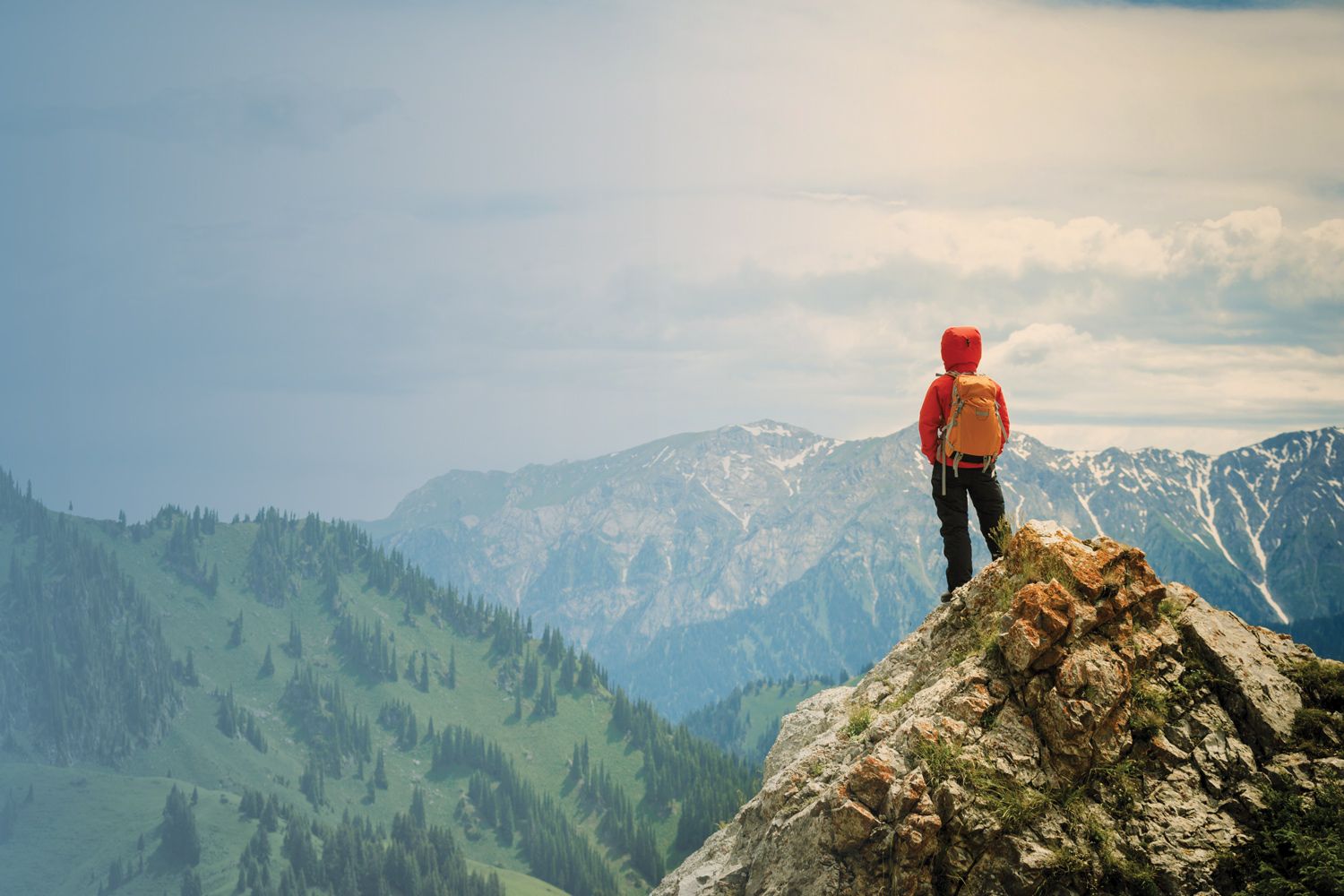 Standing on mountain