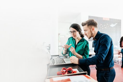 Startup business employees working in the office