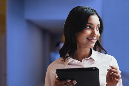 woman looking to the side