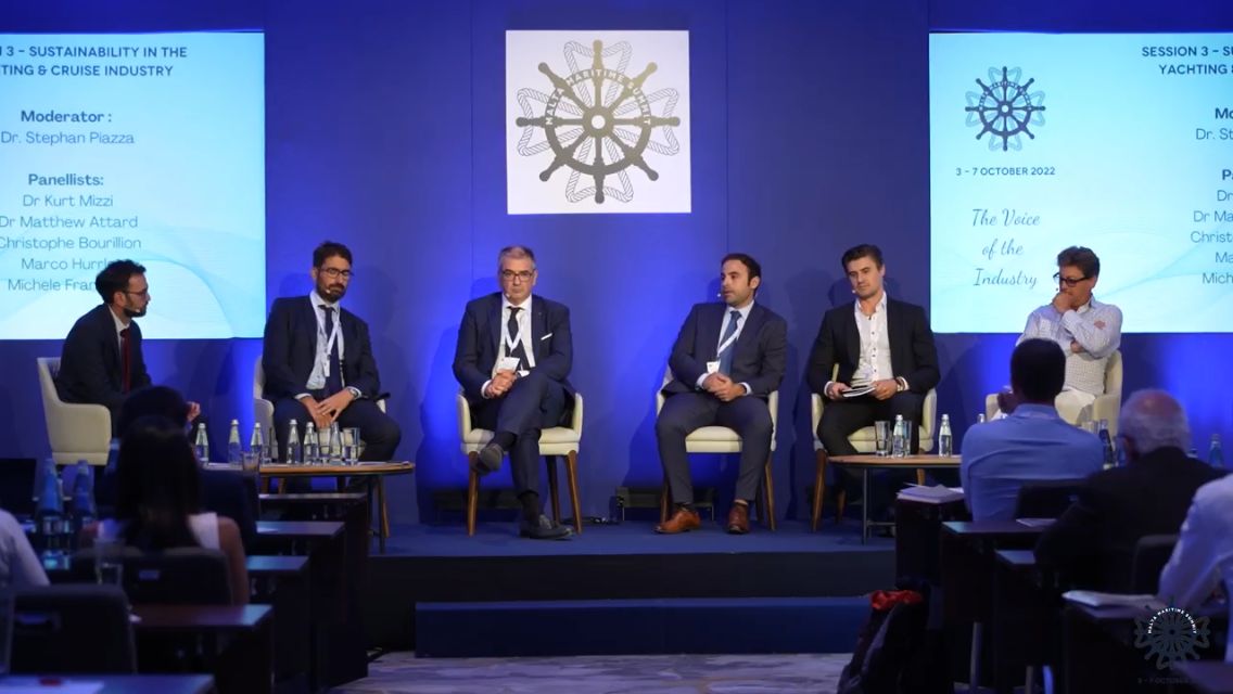 Stephan Piazza moderating panel at Malta Maritime Summit 2022