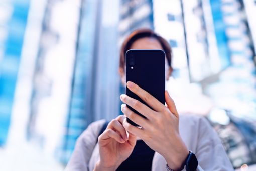 Businesswoman using smartphone