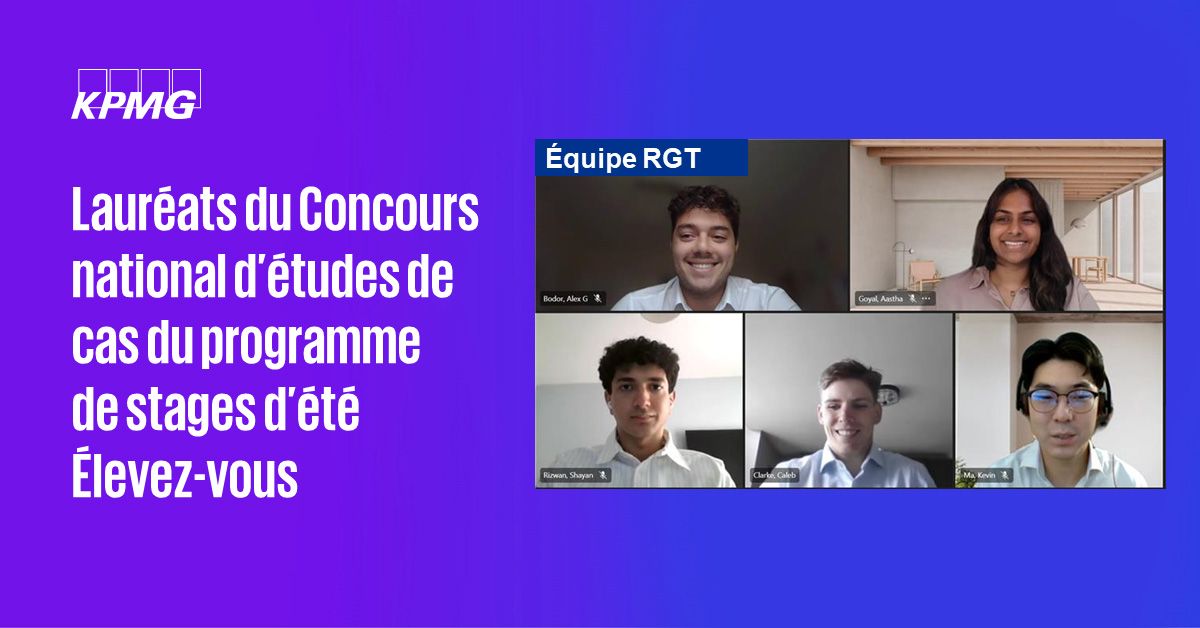 Lauréats du Concours national d’études de cas du programme de stages d’été Élevez-vous