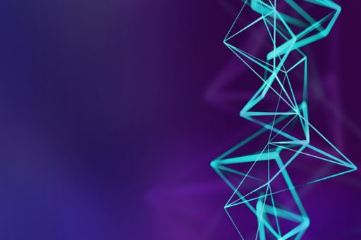 Teal digital lines web pattern on blue-purple background
