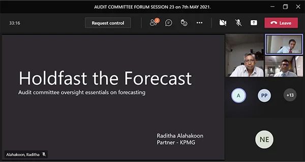 Raditha Alahakoon (Partner – Department of Professional Practice (DPP), KPMG in Sri Lanka) making a presentation on the topic ‘Implications from Forecasting’
