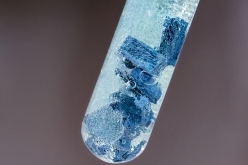 Test tube with blue liquid