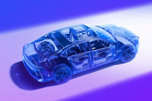 Transparent blue car