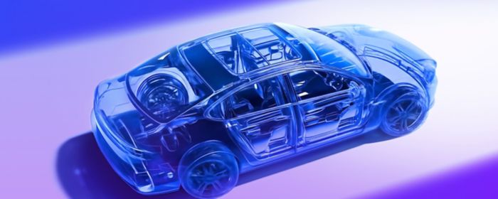 Transparent blue car