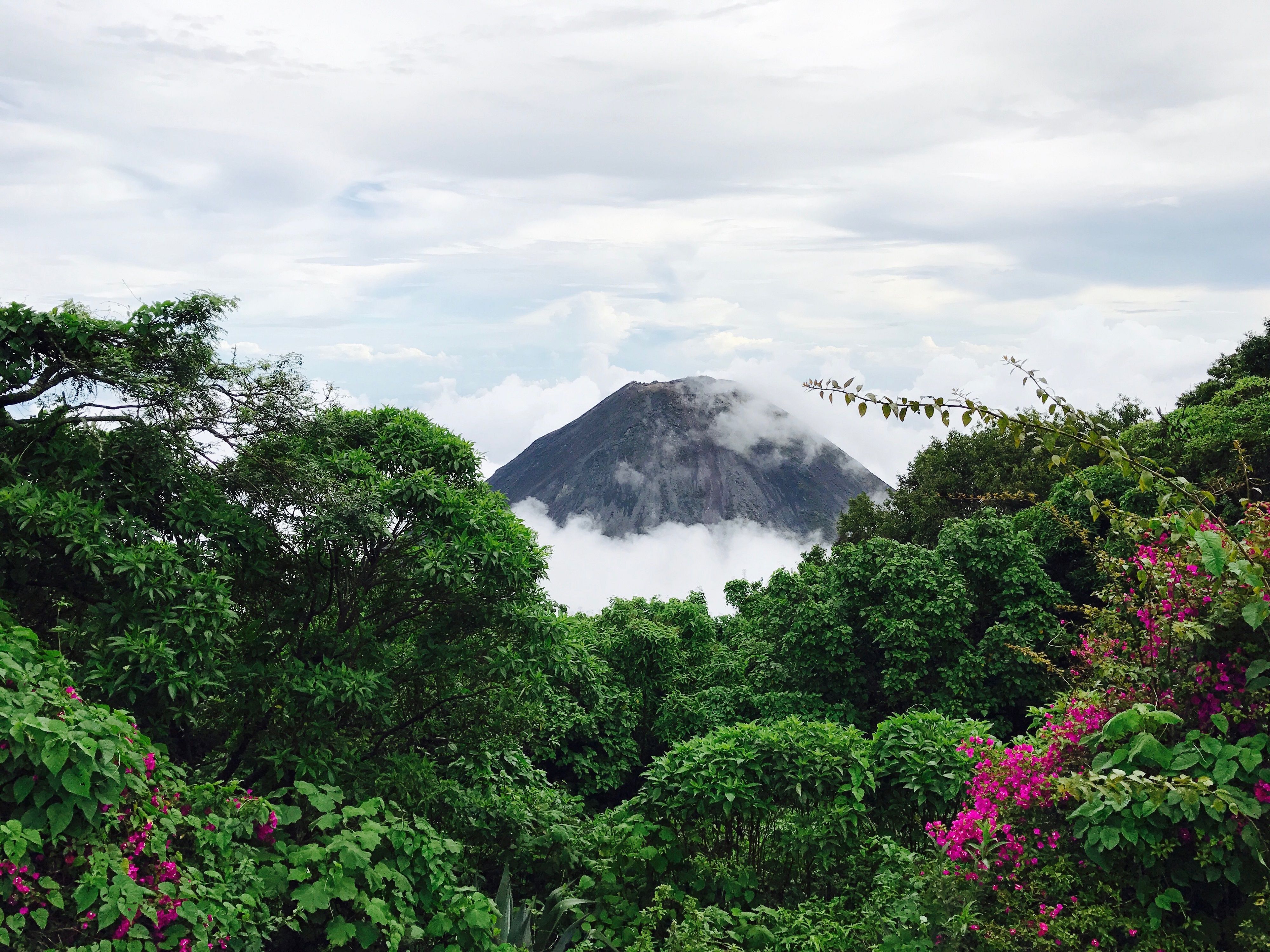Trees clouds covering a mountain El Salvador