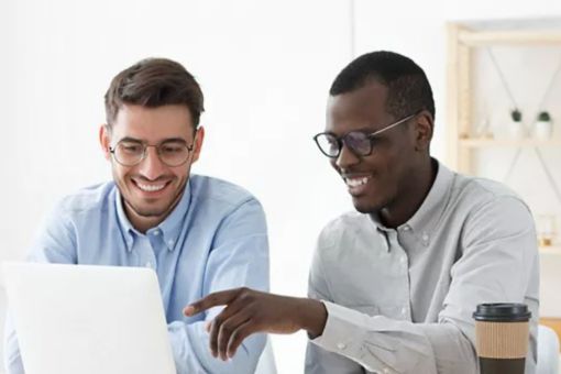 two men smiling