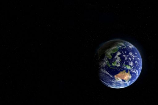 View of earth on a black background
