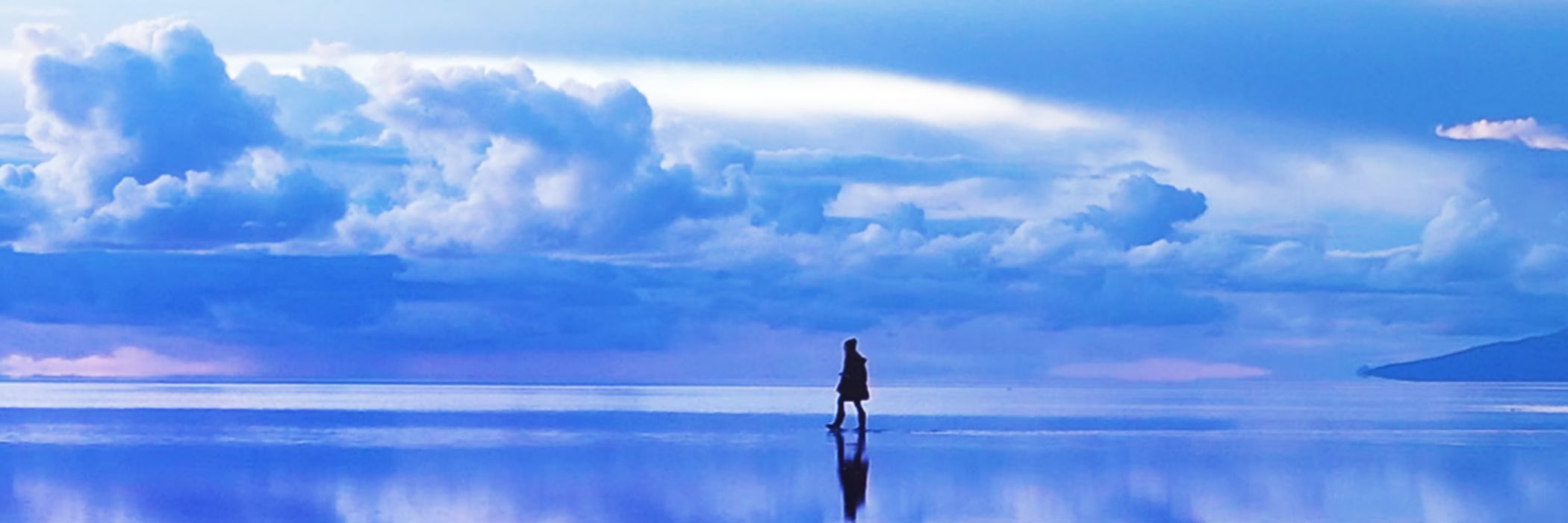 Person walking in shallow water