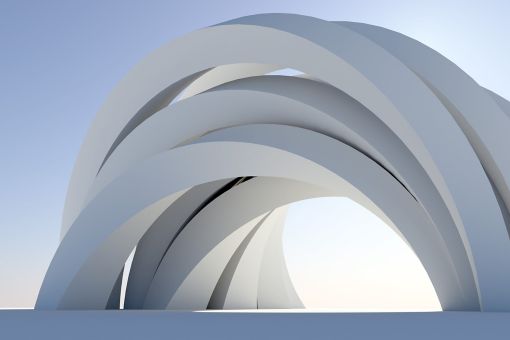 White rounded arch