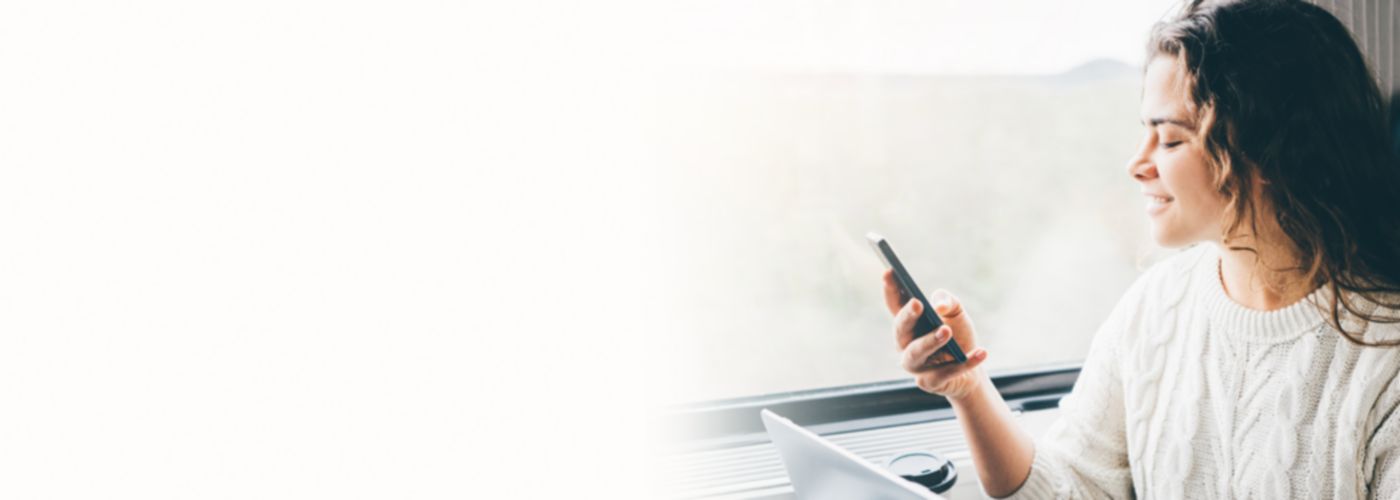 woman looking at phone