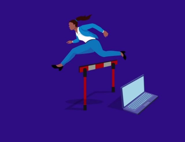 Woman jumping hurdle - Ilustration 