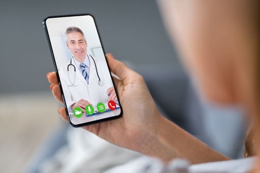 woman smartphone doctor market