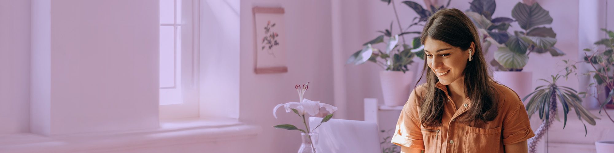 woman with her plants