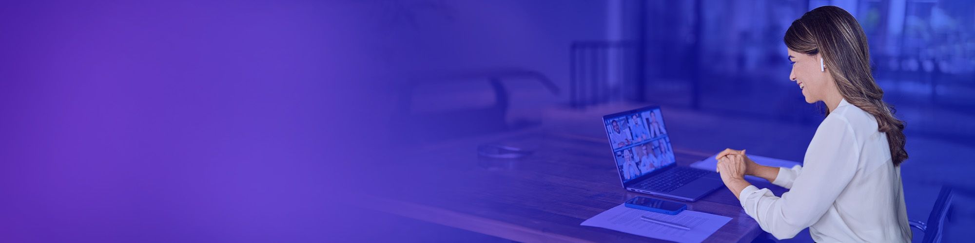 Woman working on laptop