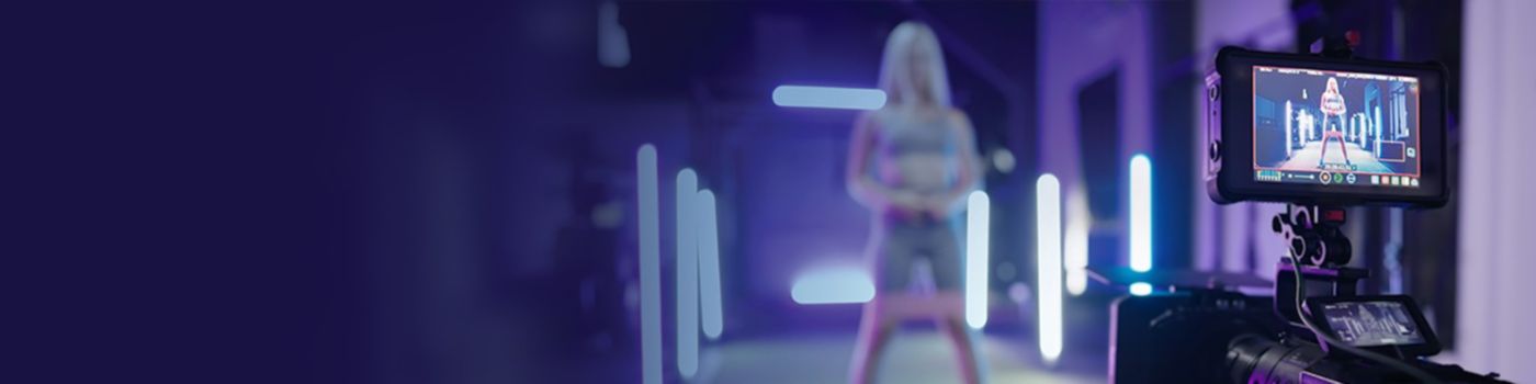 Women recording her workout session banner