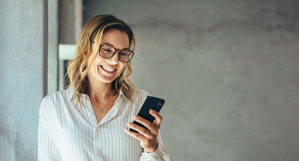 Woman looking at her phone