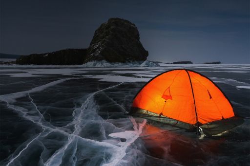 Zelt auf Gletscher