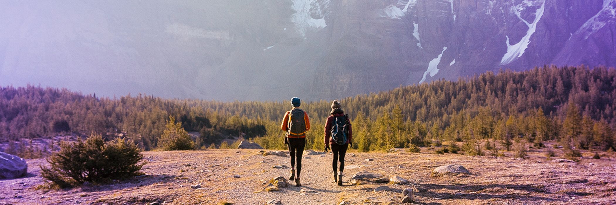 Two people hike