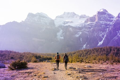 Two people hiking