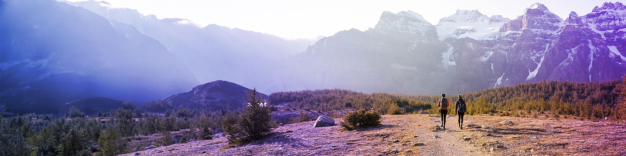 Two people hike