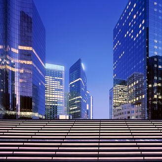 Composite image; all led displays on facades of buildings are made by EschCollection.