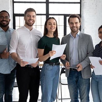 Group of people smiling
