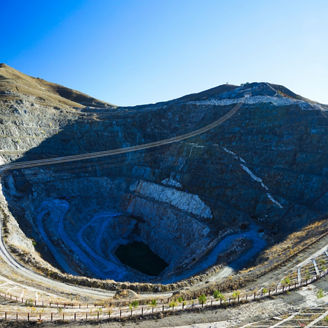 Keketuohai UNESCO Global Geopark(Xinjiang Rare Metals National Mine Park) No.3 Mine Pit. Picturesque natural landscape. Keketuohai Scenic Area. Xinjiang, China. 2018