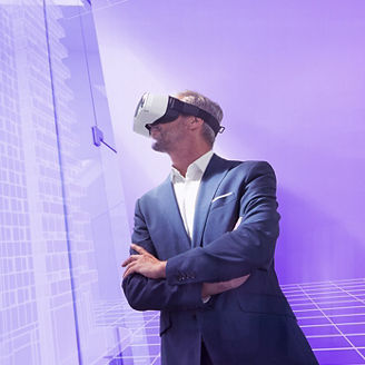 Man wearing 3d glasses